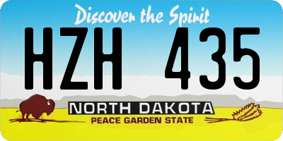 ND license plate HZH435