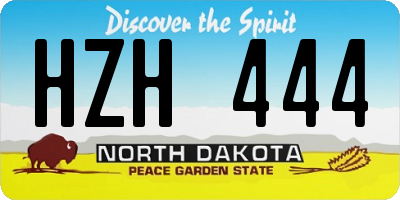 ND license plate HZH444