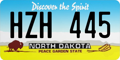 ND license plate HZH445
