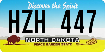 ND license plate HZH447