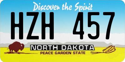 ND license plate HZH457