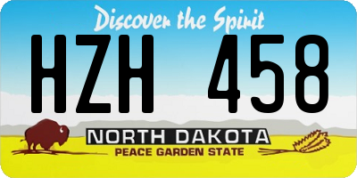 ND license plate HZH458