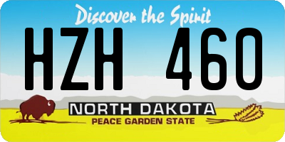 ND license plate HZH460