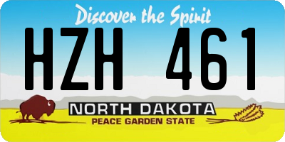 ND license plate HZH461