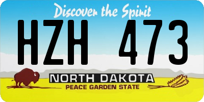 ND license plate HZH473