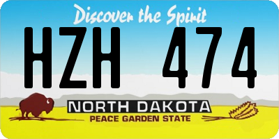 ND license plate HZH474