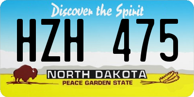 ND license plate HZH475