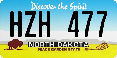 ND license plate HZH477