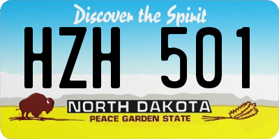 ND license plate HZH501