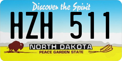 ND license plate HZH511