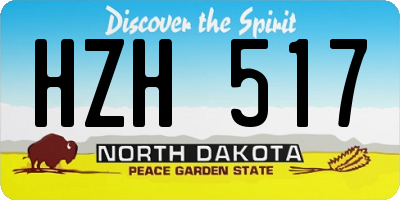 ND license plate HZH517