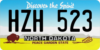 ND license plate HZH523