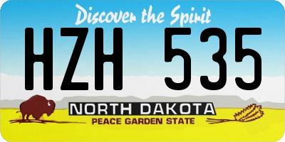 ND license plate HZH535