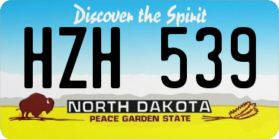 ND license plate HZH539