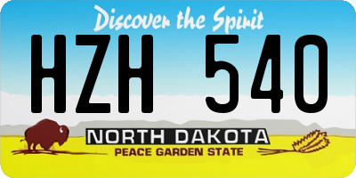 ND license plate HZH540