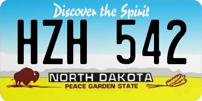 ND license plate HZH542
