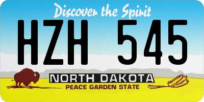 ND license plate HZH545