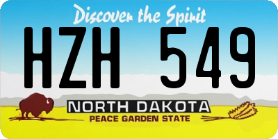 ND license plate HZH549