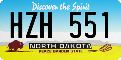 ND license plate HZH551