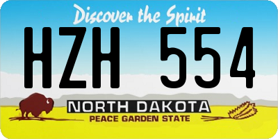 ND license plate HZH554