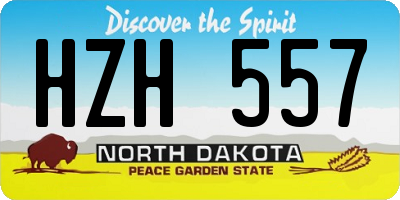 ND license plate HZH557