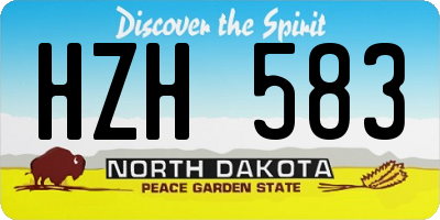 ND license plate HZH583