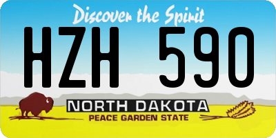 ND license plate HZH590