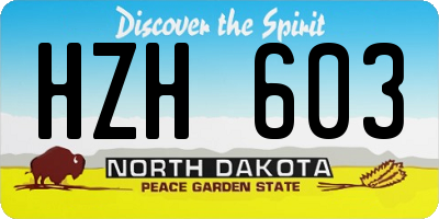 ND license plate HZH603