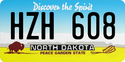 ND license plate HZH608
