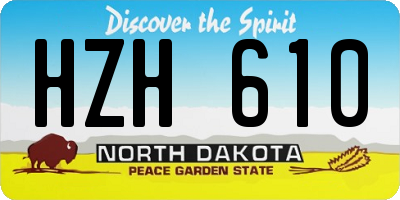ND license plate HZH610