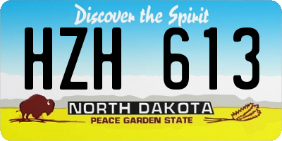 ND license plate HZH613