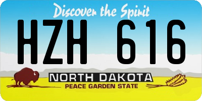 ND license plate HZH616