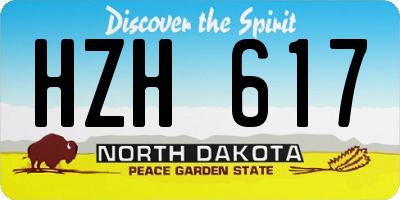 ND license plate HZH617