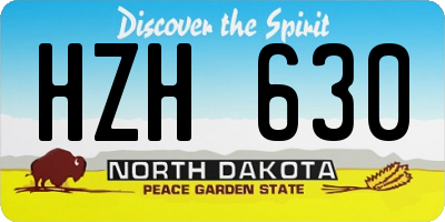 ND license plate HZH630