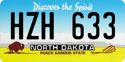 ND license plate HZH633