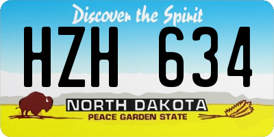 ND license plate HZH634