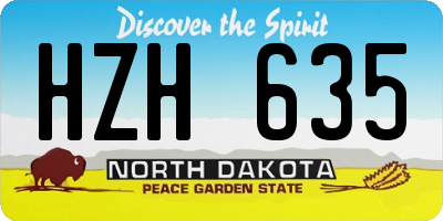 ND license plate HZH635