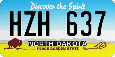 ND license plate HZH637