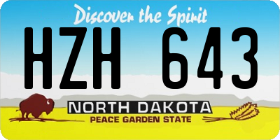 ND license plate HZH643