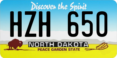 ND license plate HZH650