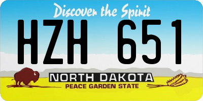 ND license plate HZH651