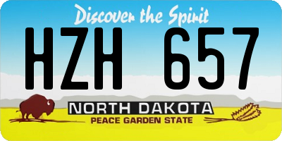 ND license plate HZH657