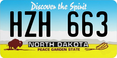 ND license plate HZH663