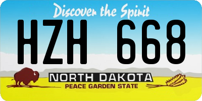 ND license plate HZH668