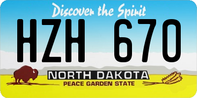 ND license plate HZH670