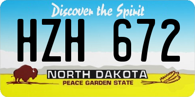 ND license plate HZH672