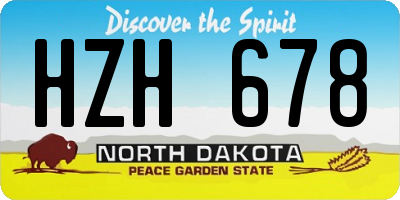 ND license plate HZH678