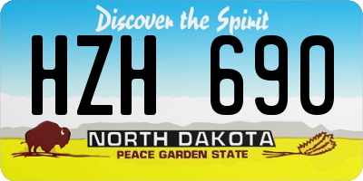 ND license plate HZH690