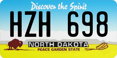 ND license plate HZH698