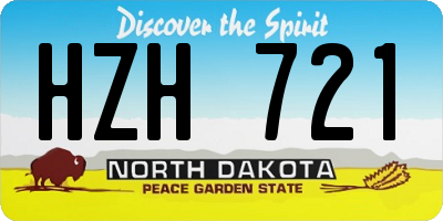 ND license plate HZH721